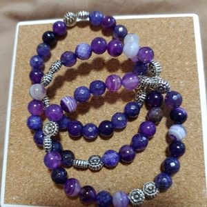 Beaded gemstone braclets